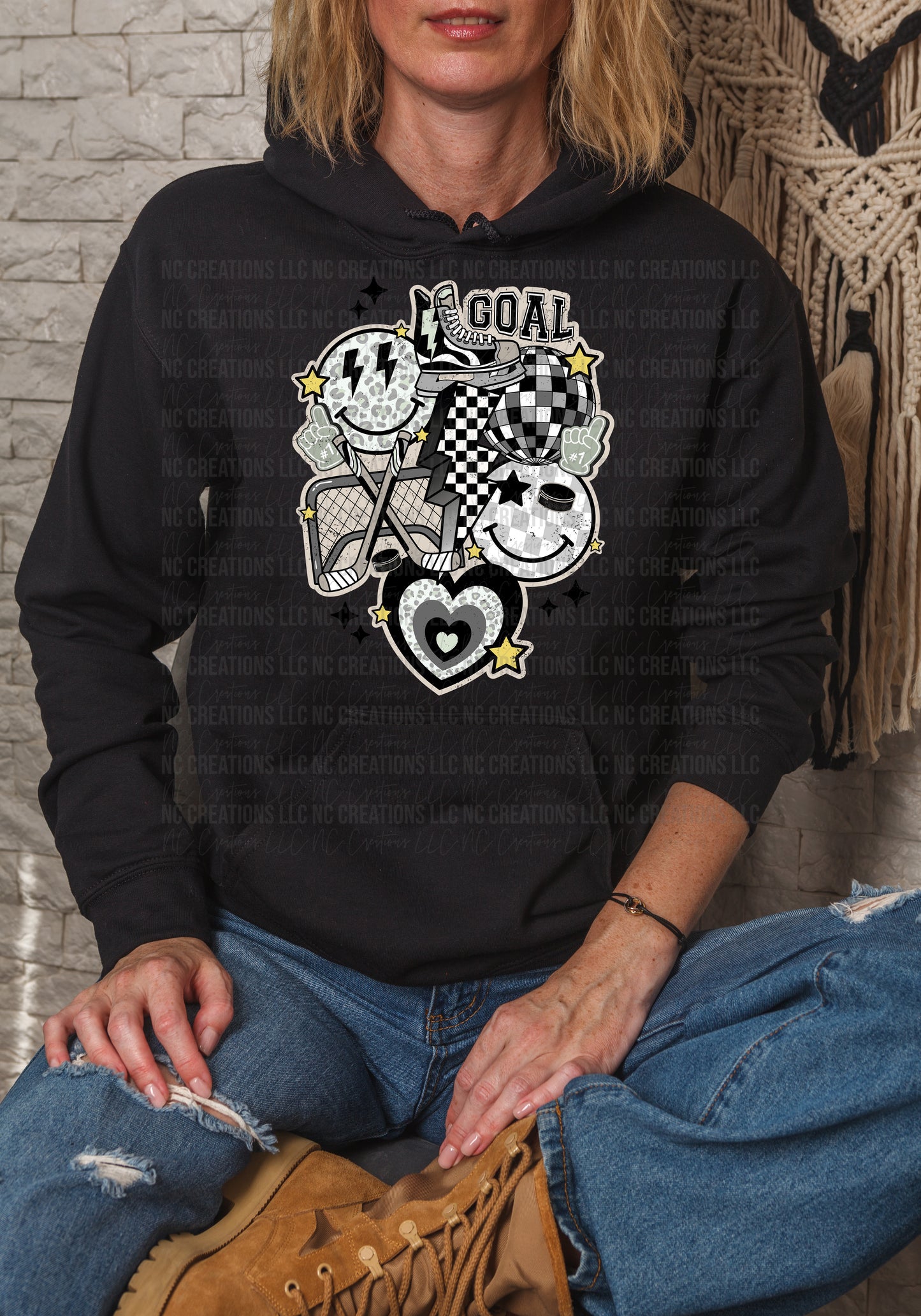 T-shirt graphique Collage de hockey