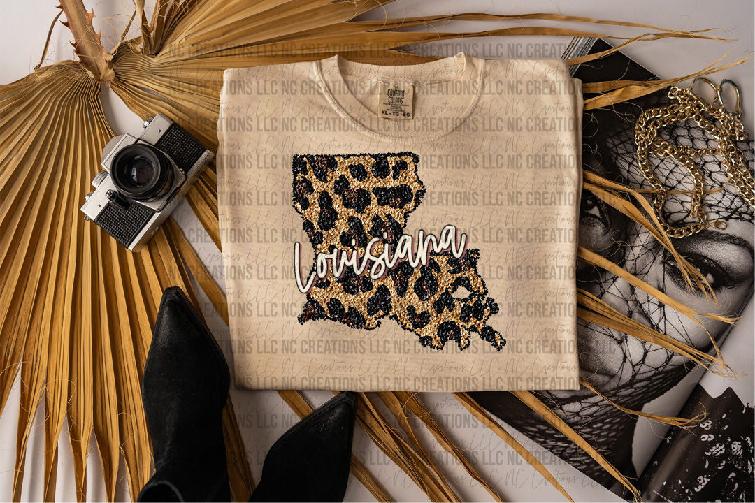 Louisiana Leopard State Graphic Tee