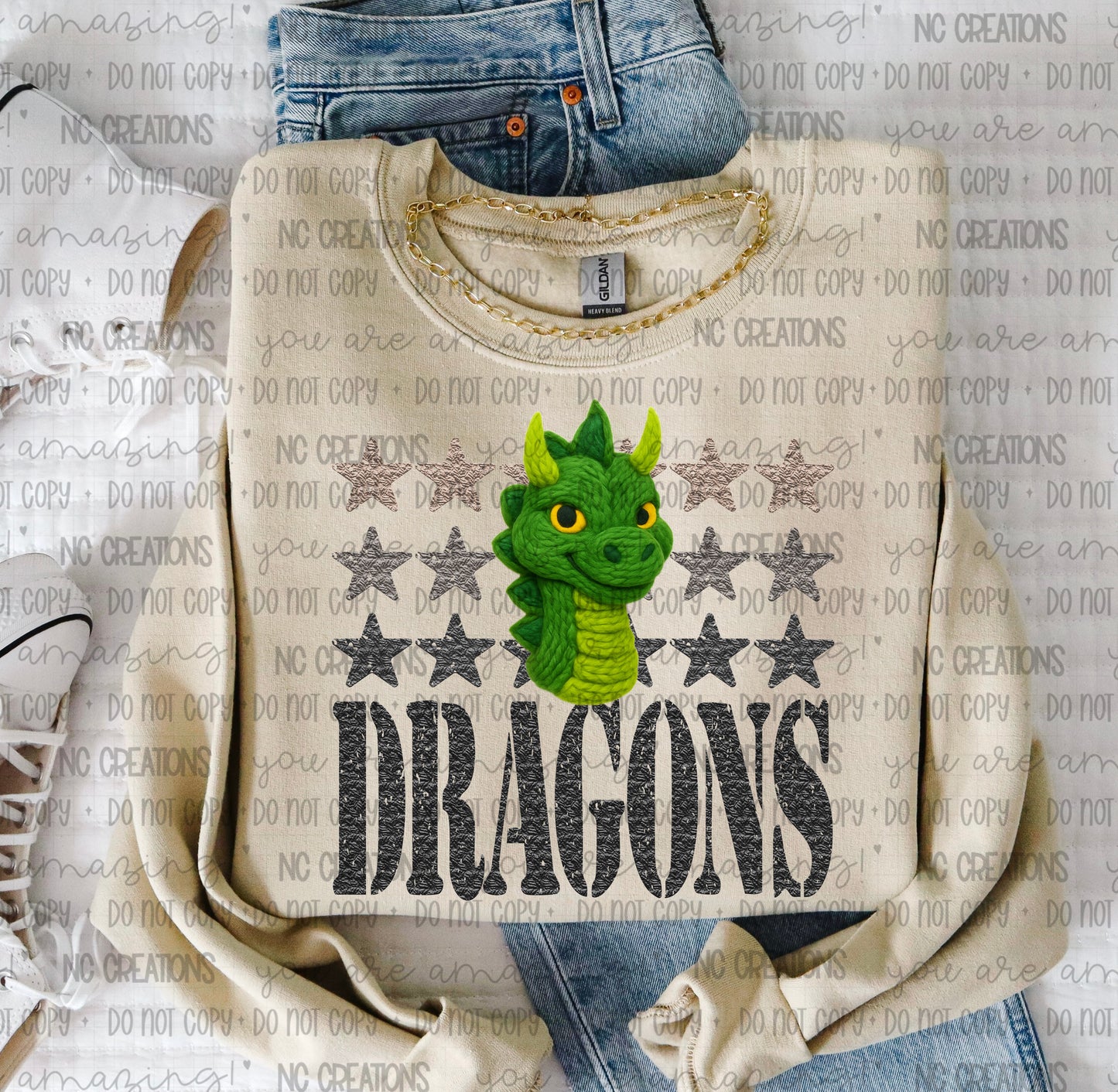 Green Dragons Yarn Mascot