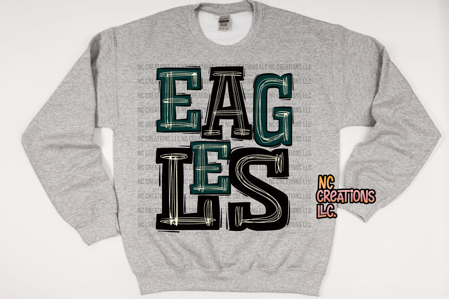 Eagles - Sudadera negra y verde cazador