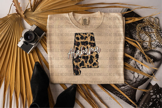 Alabama Leopard State Graphic Tee Wholesale