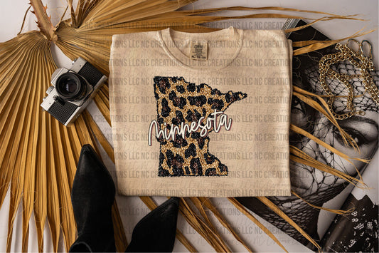 Minnesota Leopard State Graphic Tee