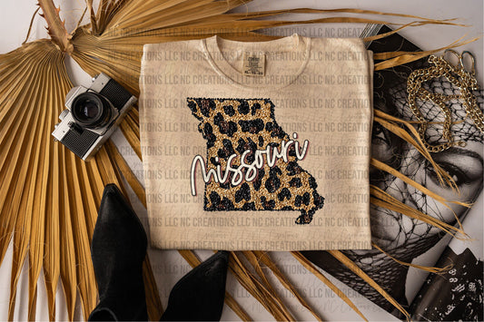 Missouri Leopard State Graphic Tee Wholesale