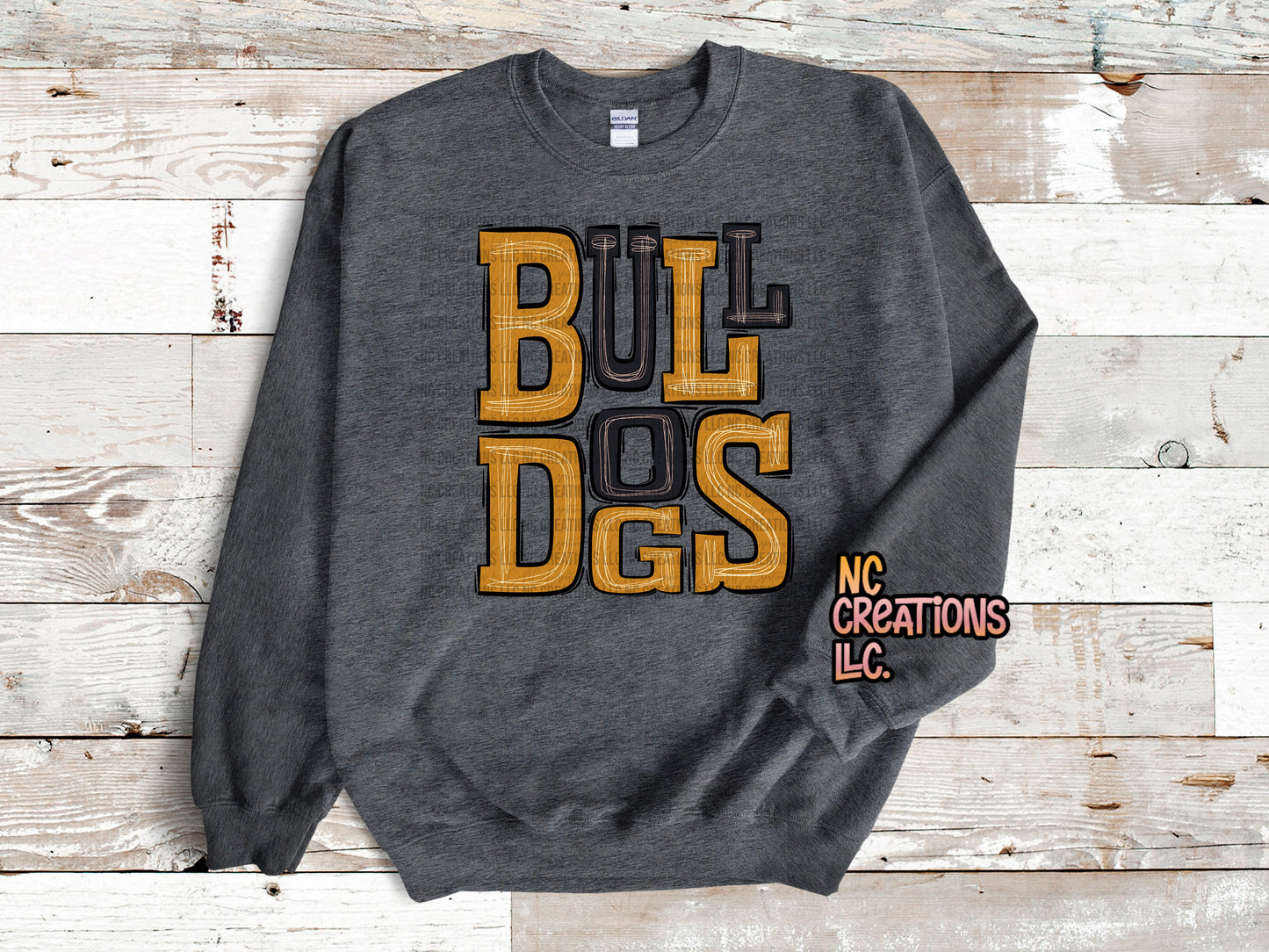 Bulldogs - Sudadera negra y dorada