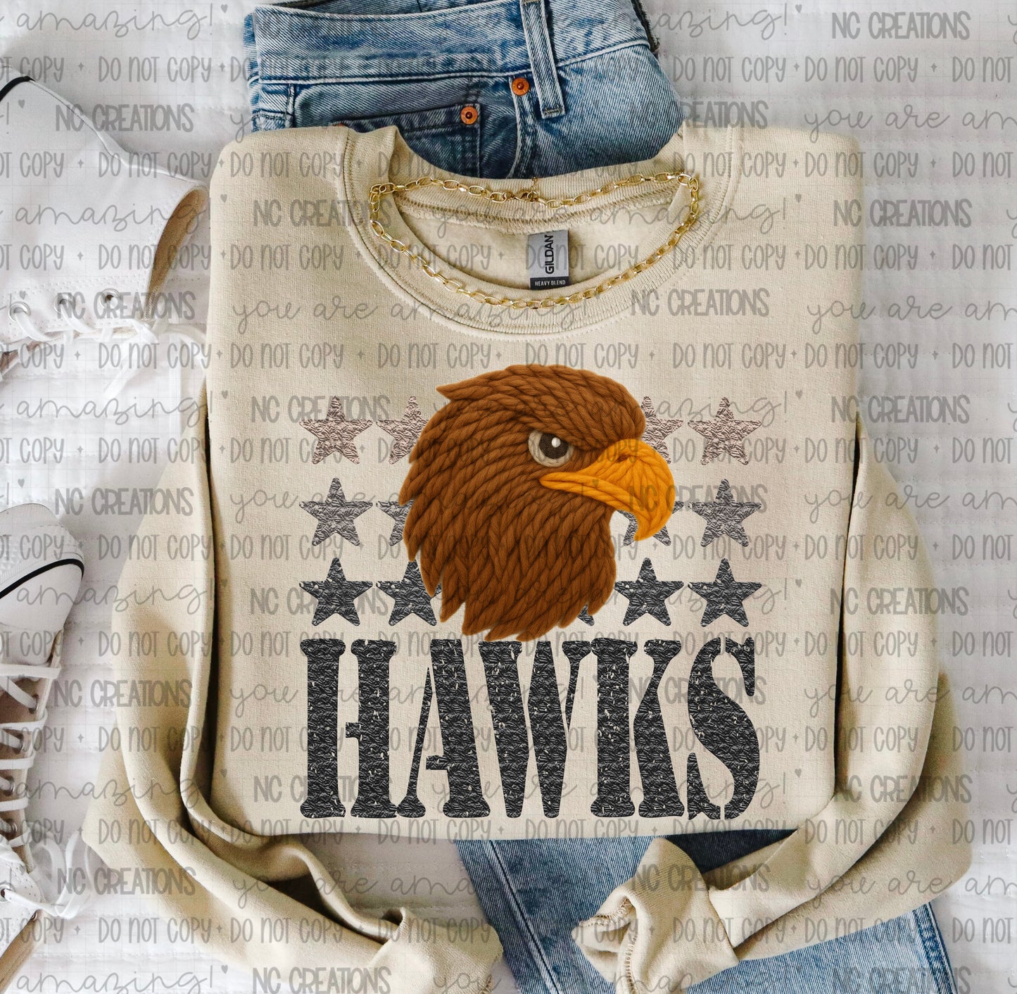 Hawks Yarn Mascot