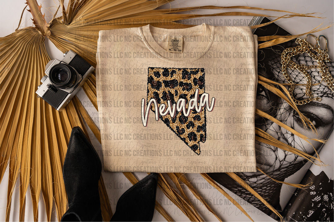 Nevada Leopard State Graphic Tee