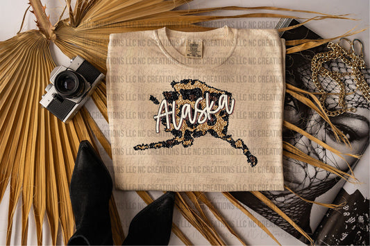 Alaska Leopard State Graphic Tee