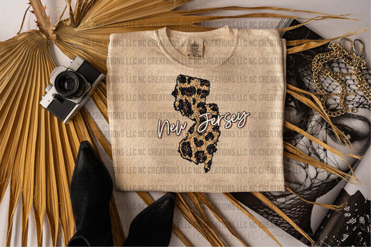 New Jersey Leopard State Graphic Tee