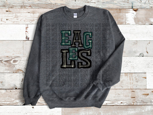 Eagles - Sudadera negra y verde cazador | Venta al por mayor