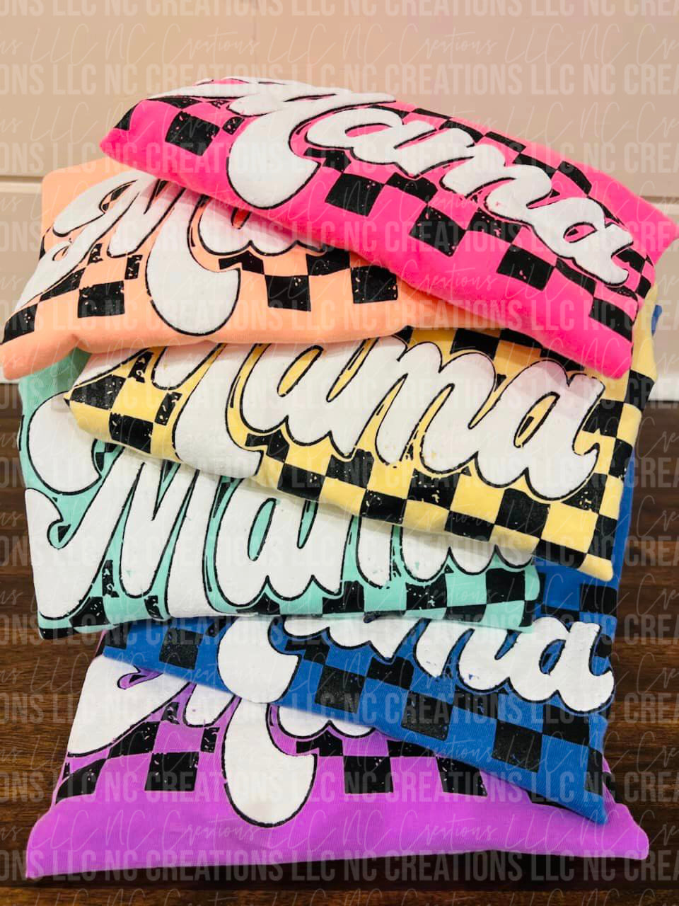 Camisetas Mama PUFF a cuadros (pedido por adelantado)