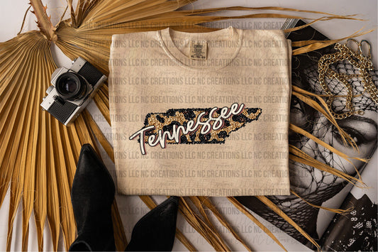 Tennessee Leopard State Graphic Tee Wholesale