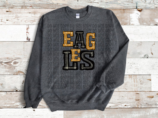 Eagles - Sudadera negra y dorada | Venta al por mayor