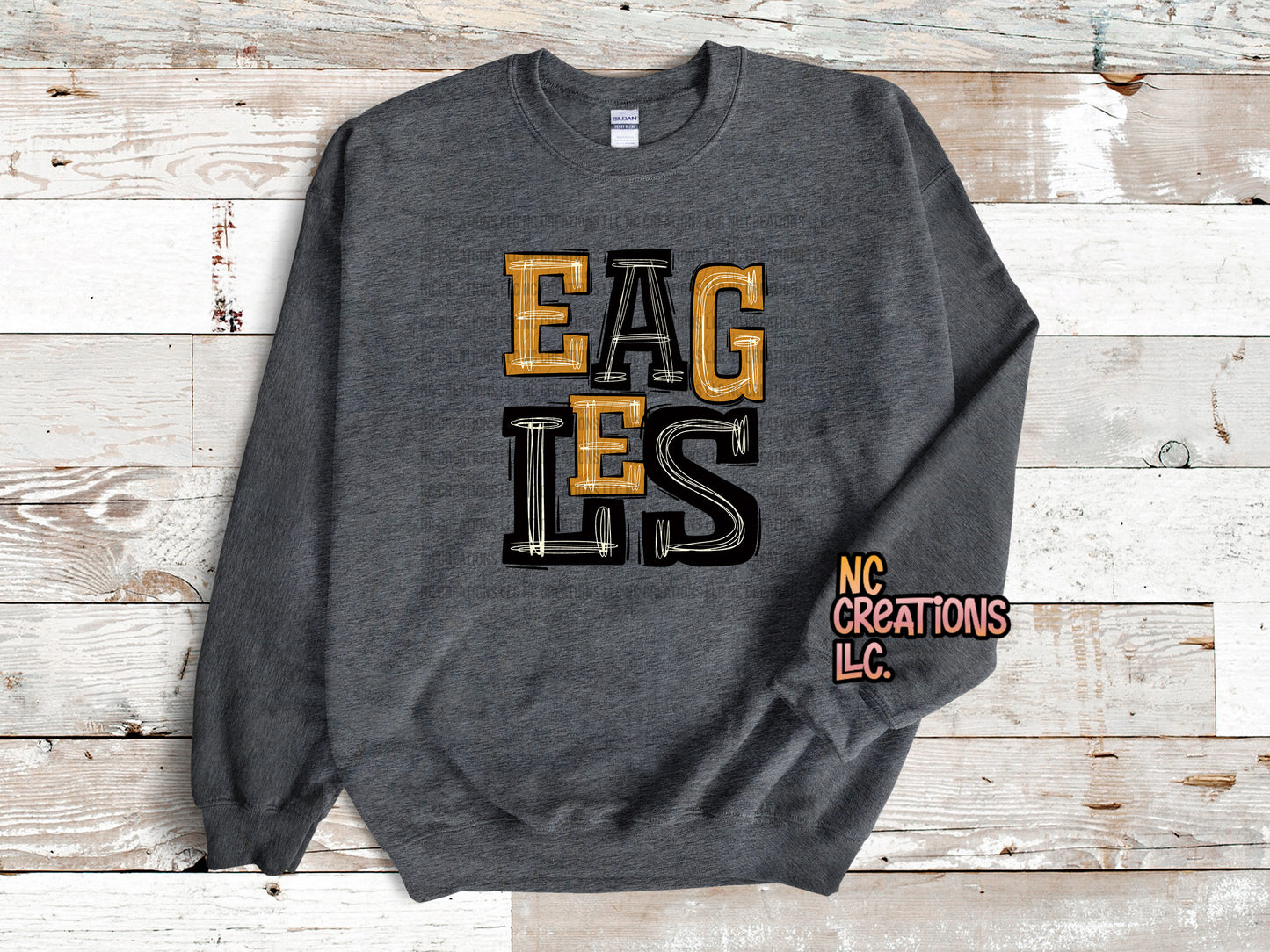 Eagles - Sudadera negra y dorada