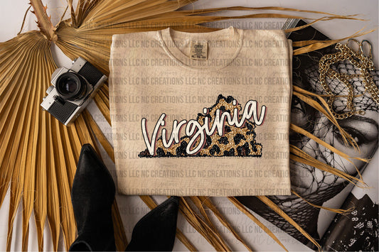 Virginia Leopard State Graphic Tee Wholesale