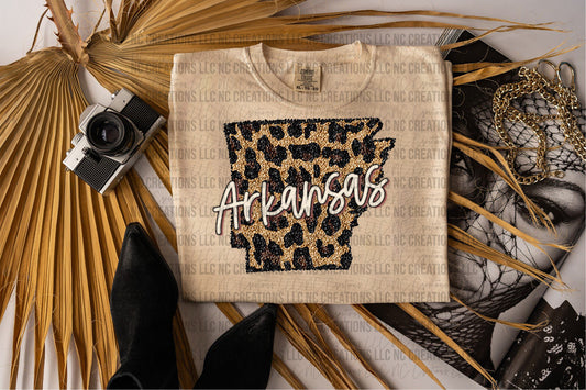 Arkansas Leopard State Graphic Tee