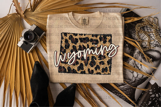 Wyoming Leopard State Graphic Tee