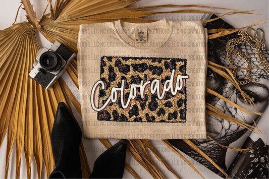 Colorado Leopard State Graphic Tee Wholesale