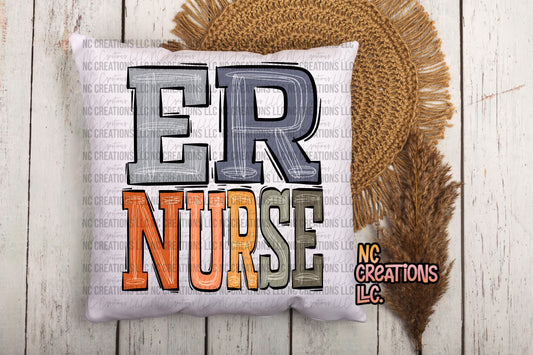 ER Nurse Boho Pillow