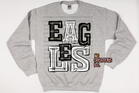 Eagles - Sudadera especial en blanco y negro