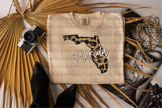 Florida Leopard State Graphic Tee