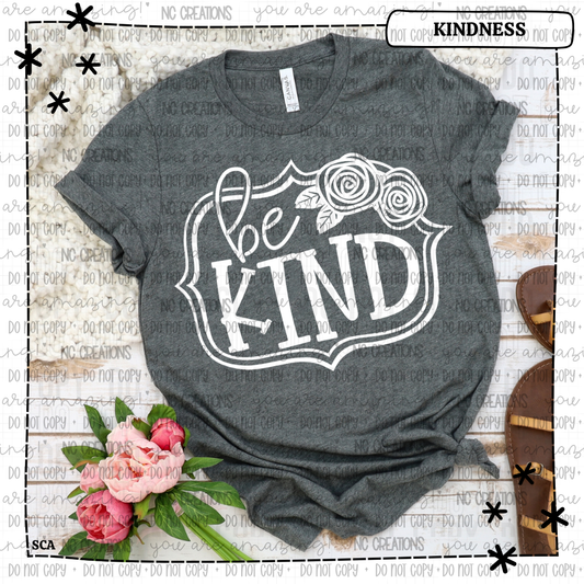 Be Kind Flower Frame white