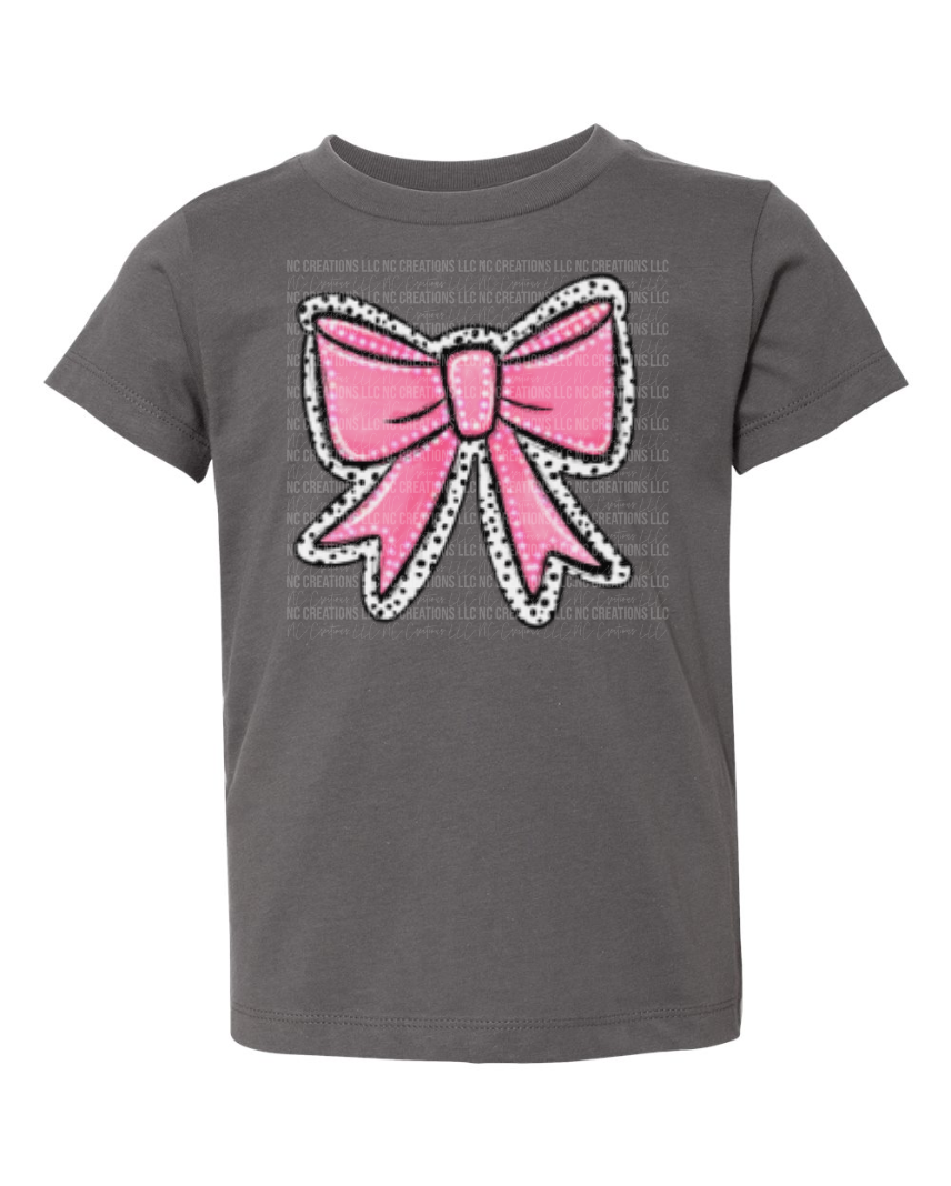 Pink Bow Bright Dalmatian Dots Kids