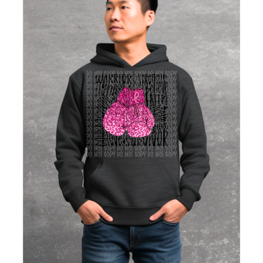 Sweat-shirt à capuche avec gants de boxe roses, vente en gros et livraison directe