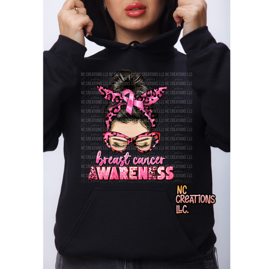 Breast Cancer Awareness w/ Girl Hooded Sweatshirt