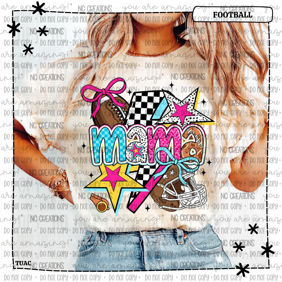 Bright Retro Football Mama
