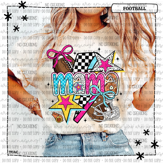 Bright Retro Football Mama