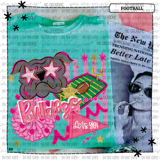 Bulldogs Pink Preppy Mascot