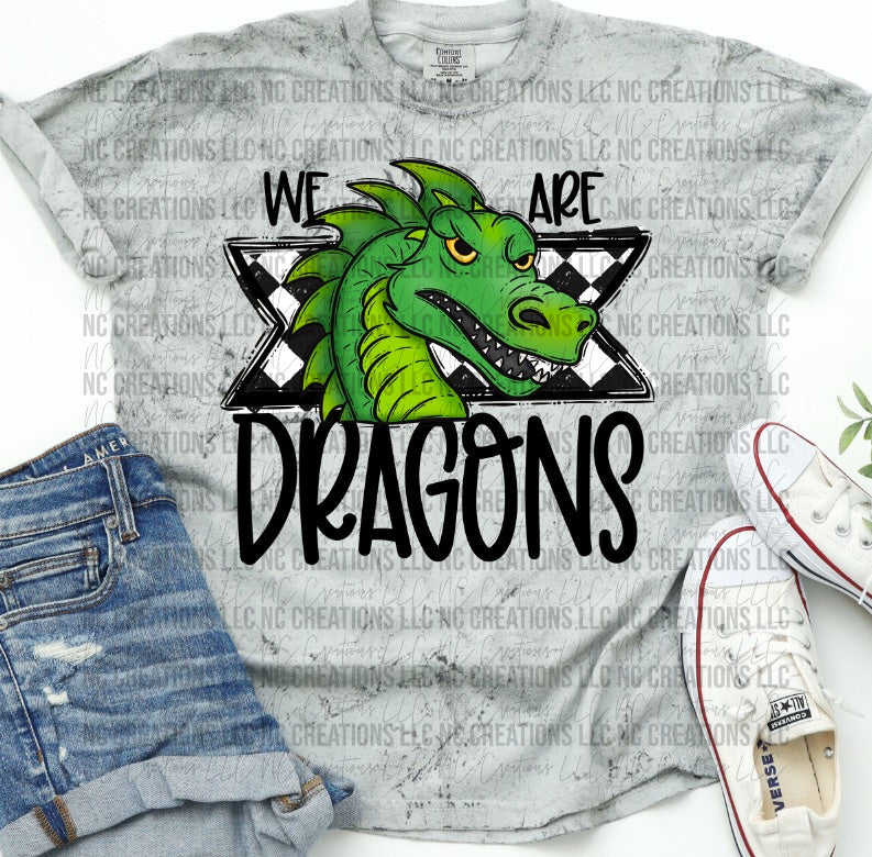 We Are Dragons Green Mascot