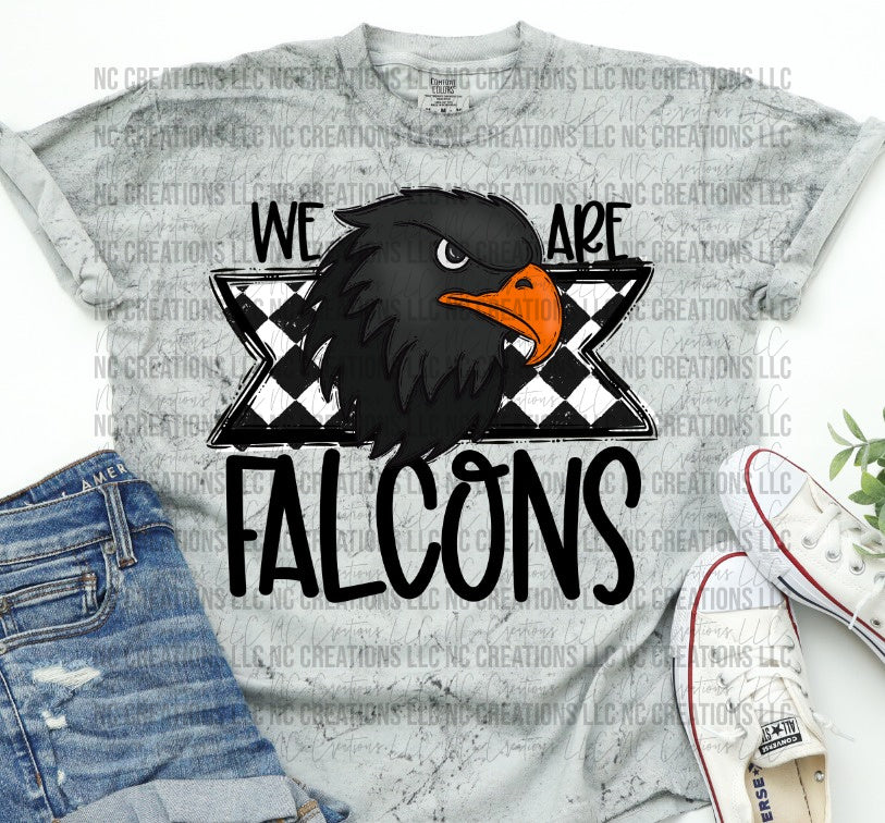 We Are Falcons Black Mascot