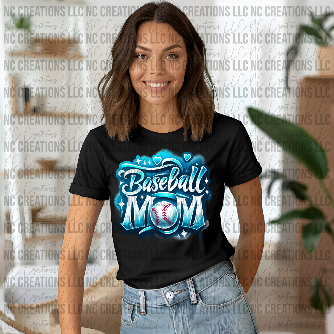 Baseball Mom Faux Airbrush