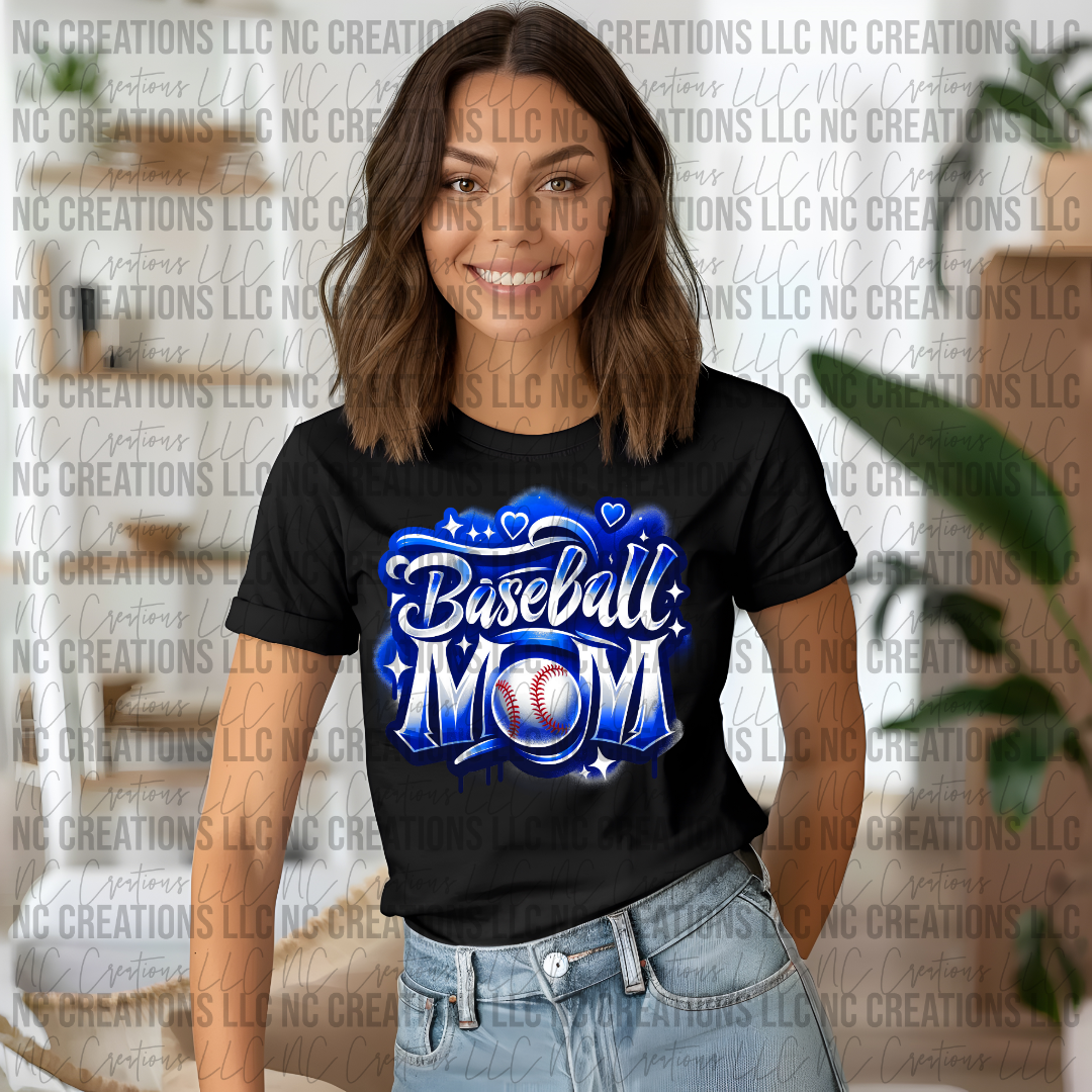 Baseball Mom Faux Airbrush