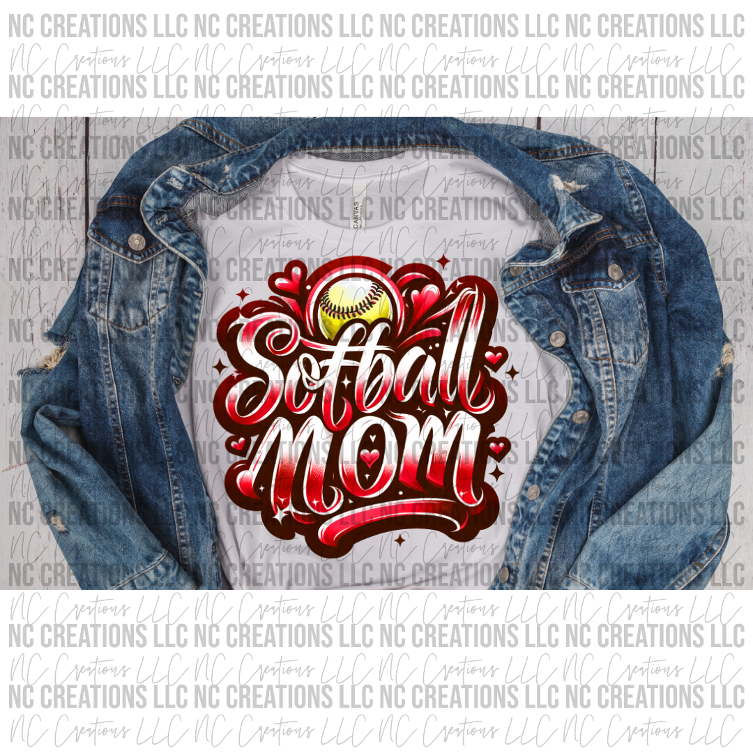 Softball Mom Faux Airbrush