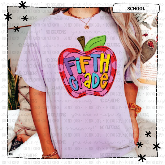 Fifth Grade Apple Pink Dots