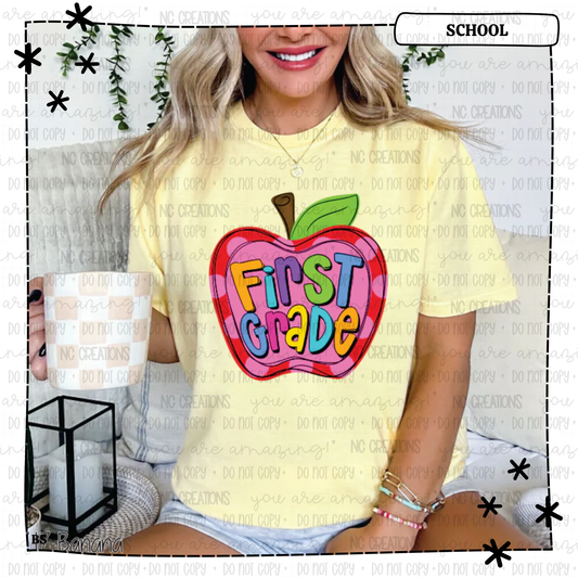 First Grade Apple Pink Dots