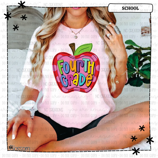 Fourth Grade Apple Pink Dots