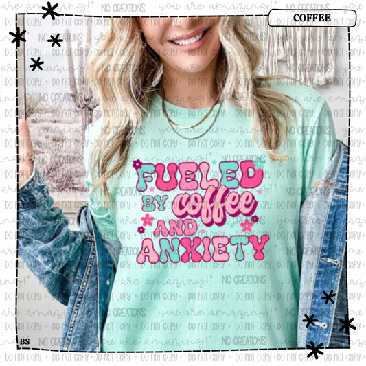 Fueled By Coffee & Anxiety Retro Wholesale