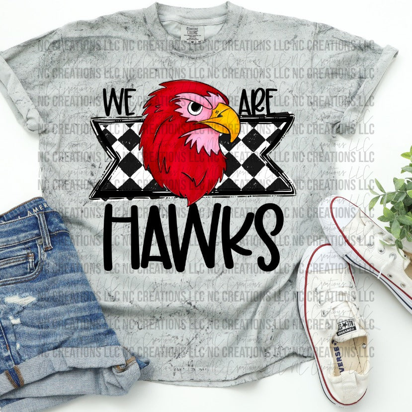 We Are Hawks Red Mascot