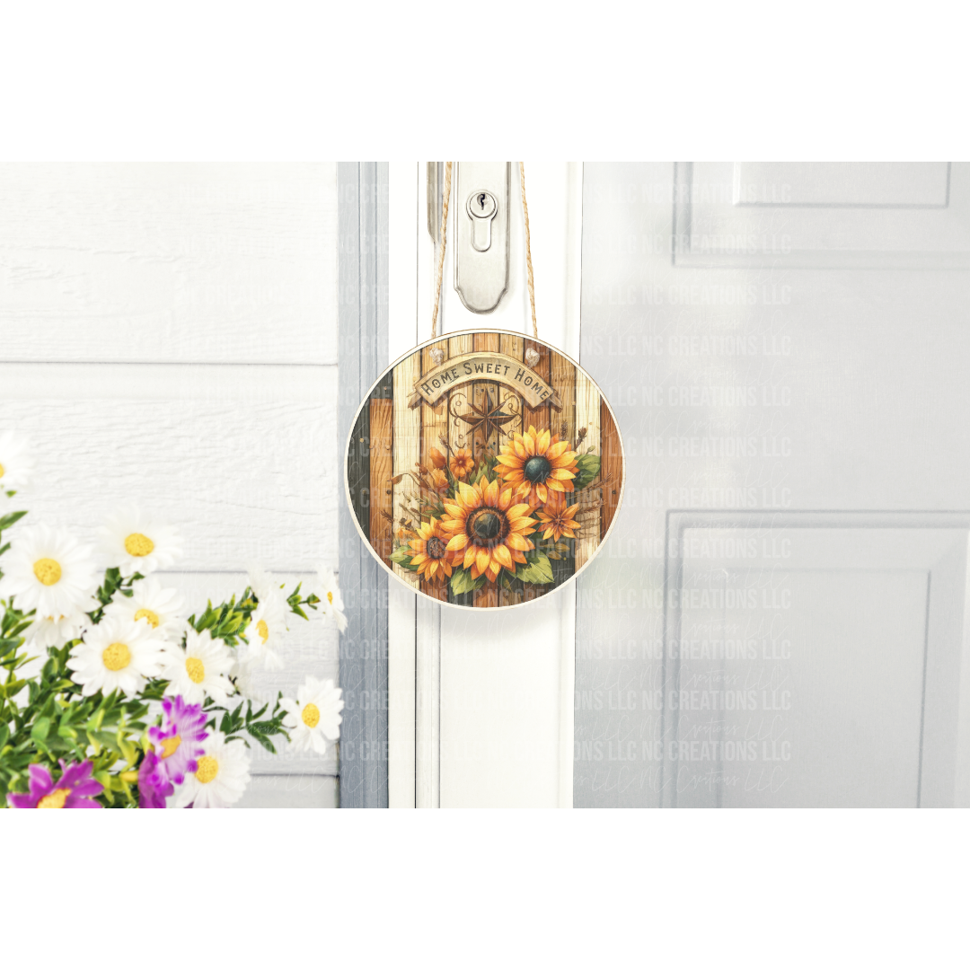 Home Sweet Home Sunflowers Door Hanger