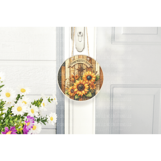 Home Sweet Home Sunflowers Door Hanger