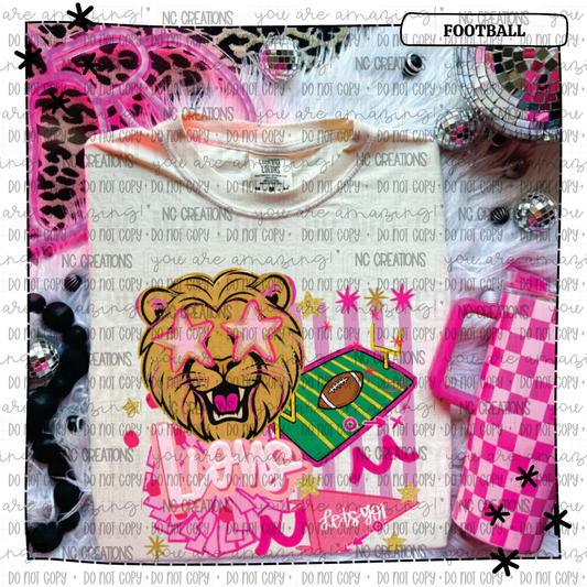 Lions Pink Preppy Mascot