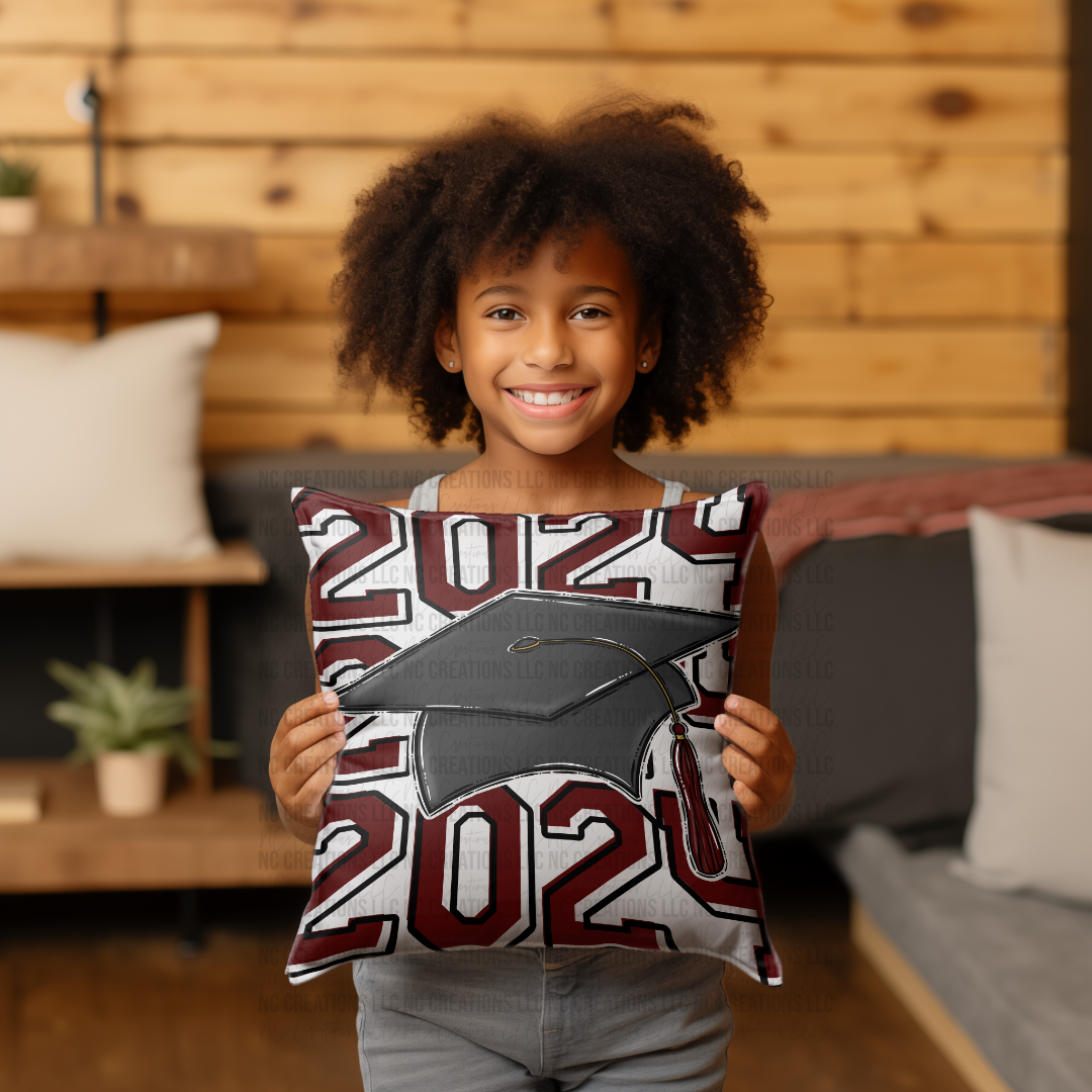 Class of 2024 Maroon Custom Pillow