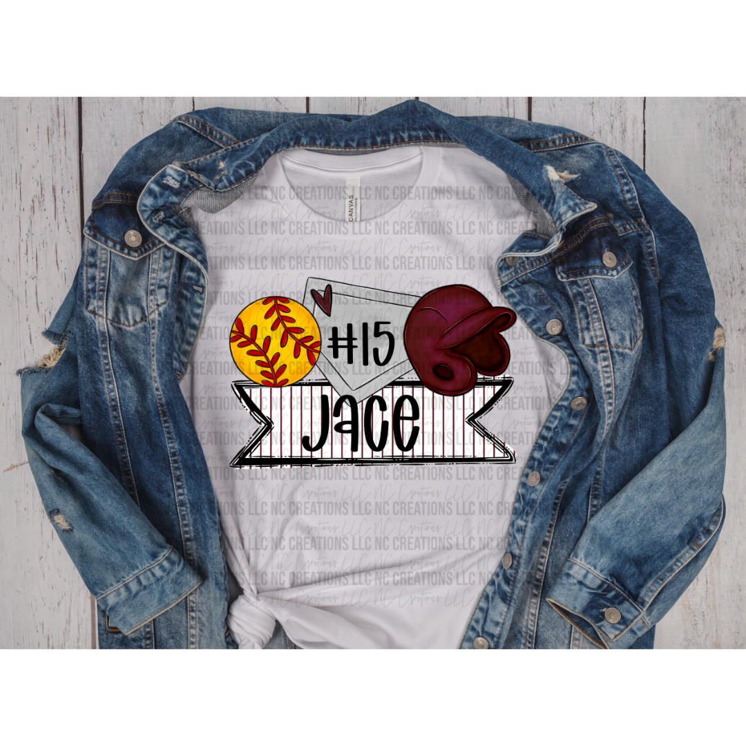 T-shirt graphique Softball Trios