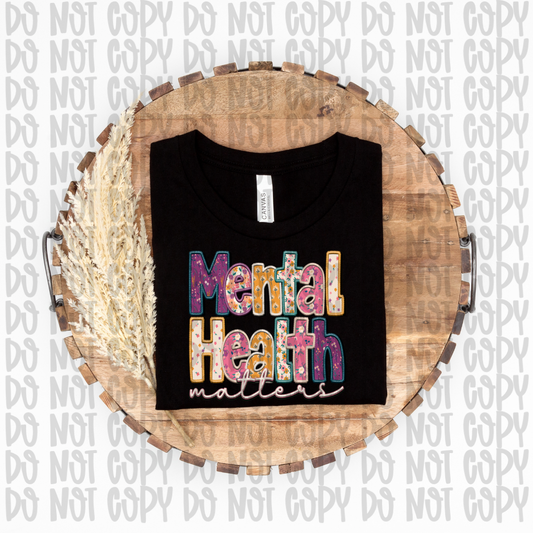 Mental Health Matters Faux Embroidery