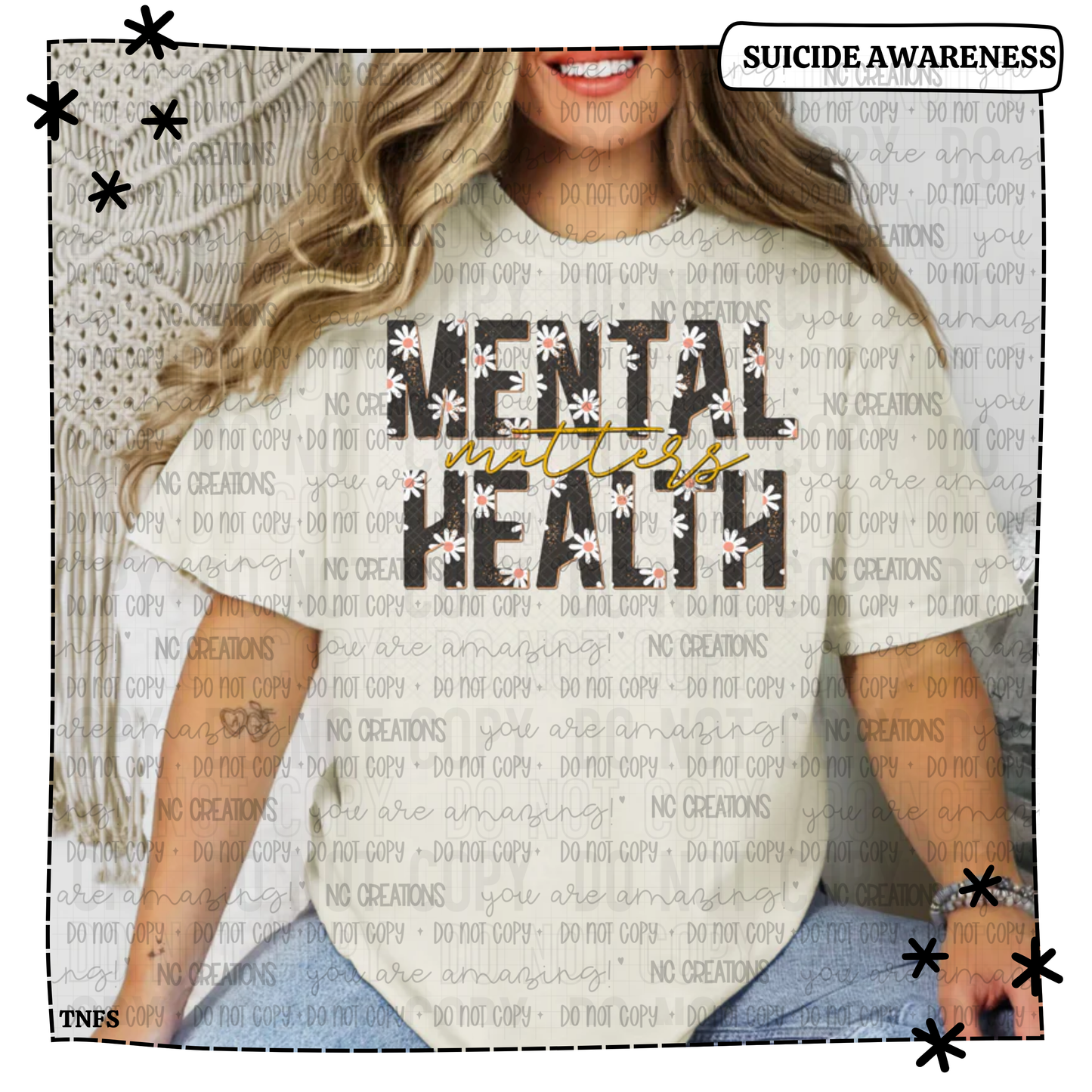 Mental Health Matters Dark Flowers
