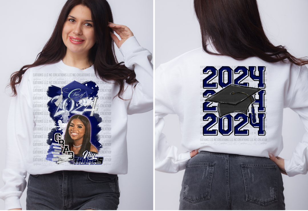 Custom Class of 2024 with Stacked 2024 Grad Cap Wholesale