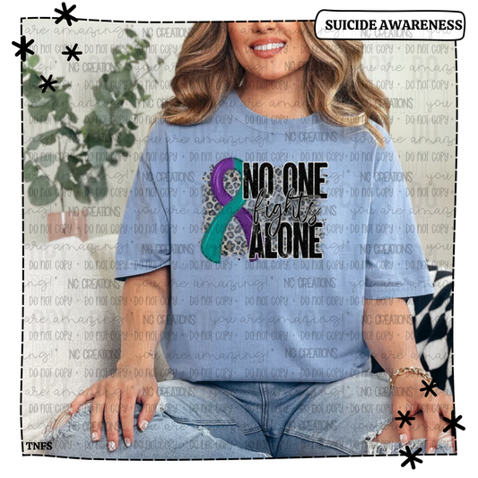 No One Fights Alone Ribbon Leopard